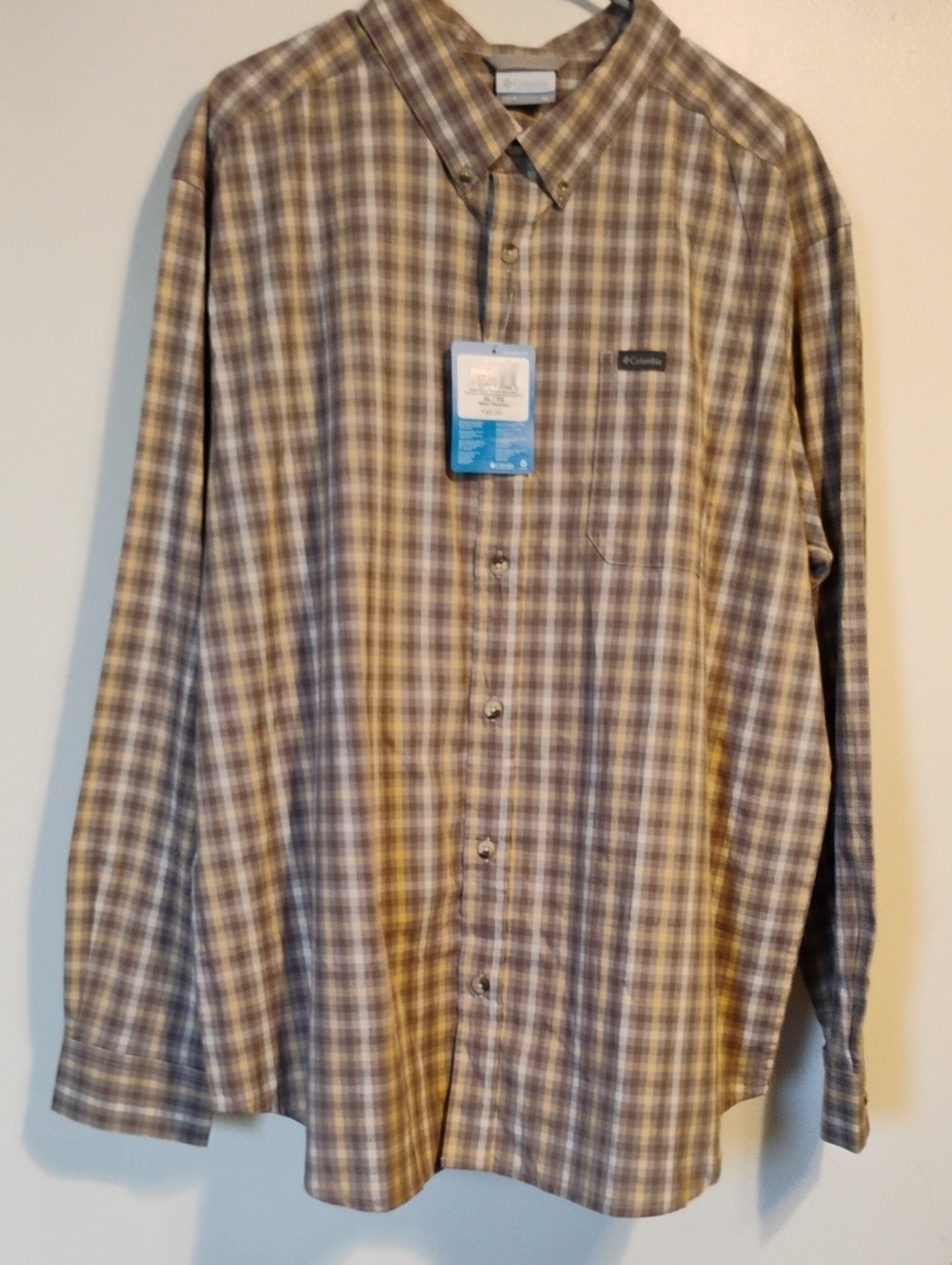 Columbia Rapid Rivers Men's Button Down Shirt XL NWT Cotton Stretch Pocket